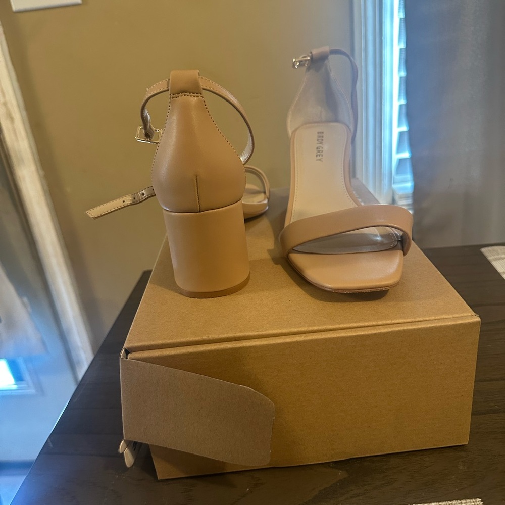 Birdy Grey Natalie Low Chunky Heel in Nude Latte
